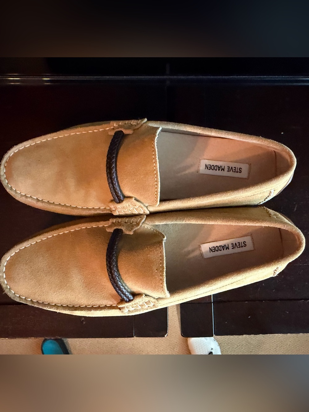Steve Madden Breezes Men’s Leather Loafers Size 11 Tan - Picture 2 of 5